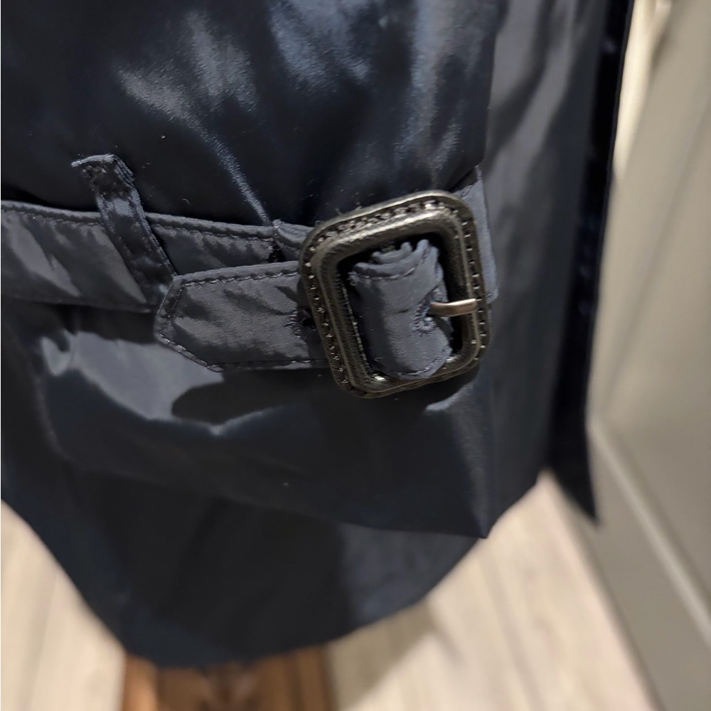 Burberry Men's Navy Blue Trench Coat Classic Luxury Raincoat Size 40 - Picture 6 of 10